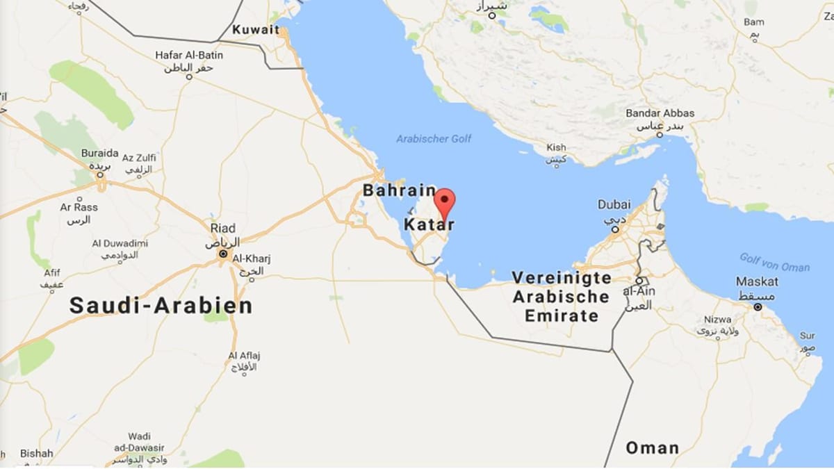 kort af doha katar á heiminum kort