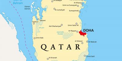 Qatar kort með borgir